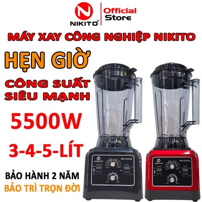 [HẸN GIỜ] Máy Xay Sinh Tố Công Nghiệp NIKITO 5500W BH 24T Xay Thịt Cá Rau Củ Quả,Sữa Hạt Sinh Tố Ngũ Cốc Đồ Khô -NIKITO