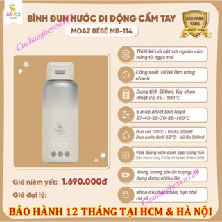   Mua MB114 Tặng Túi Vải  Bình đun nước di động cầm tay Moaz BéBé MB114 MB-114 