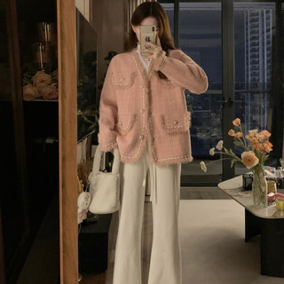  Áo Khoác Bigsize Len Lông Thỏ Lấp Lánh Viền Phối Sweet Đính Ngọc Nhẹ Nhàng Thanh Lịch 