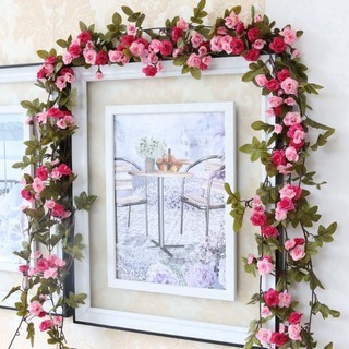 {Siêu Rẻ}-Dây Leo Hoa Hồng Lụa 2M Trang Trí – Hoa Giả Cao Cấp, Treo Tường, Cổng Vòm, Decor Tốt Nghiệp, Ban Công