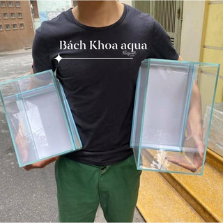 Bể siêu trong 30x18x21cm - Kính dán giấu keo, bể thủy sinh thẩm mỹ