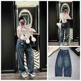   Follow shop nhận mã 10k  Quần dài jeans denim bò suông bom vạt khuy vân UMEE STORE QCCC QCL1 QD0972 7813 
