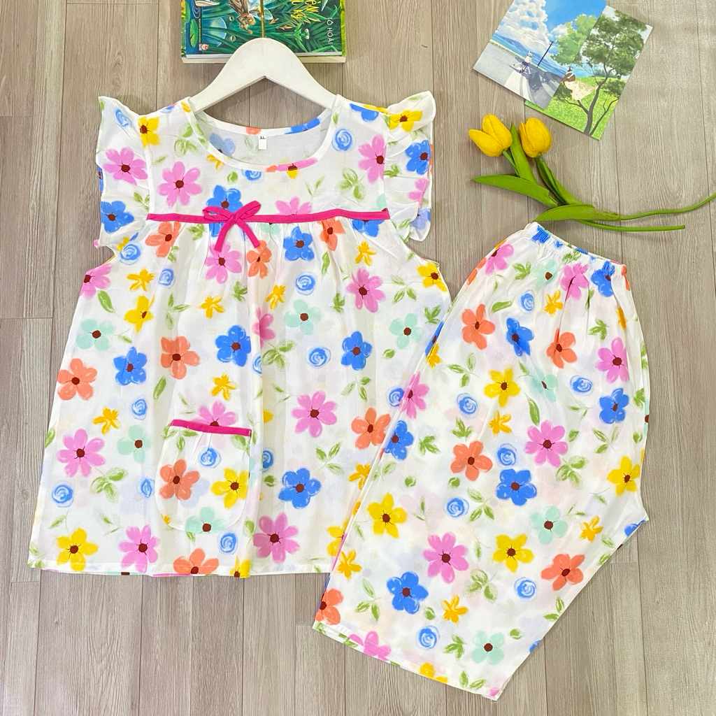 36- 46kg Bộ tole quần lửng BÉ GÁI