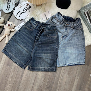  TIENSTYLE - Quần Jean Ngố Trơn Chun Dây Nơ Eo Quần Bò Co Giãn Phom Lửng Nữ Trơn Màu QC Quần jean nữ Bigsize 