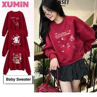    Lót Nhung  Baby Sweater Lót Nhung Dáng Ngắn Boxy In Nhiều Hình Phân Loại   BST Đỏ Đô Boxy   