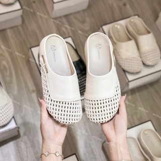 Giày Sục Nữ MIDU ALINA Phối Rọ Da Mềm - Đế Cao Su Non In Cạnh Sang Trọng 3 Phân 3 Màu