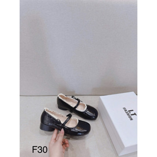 Giày Lolita Mũi Tròn Viền Ren Nơ Cạnh Tiểu Thư Đế Cao 3 Phân