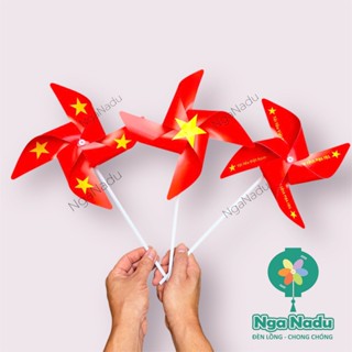 [SÉT SỈ 10 cái] chong chóng nhựa cờ Đỏ Sao Vàng Tôi yêu Việt Nam - chong chóng nhiều màu chụp ảnh kỷ yếu