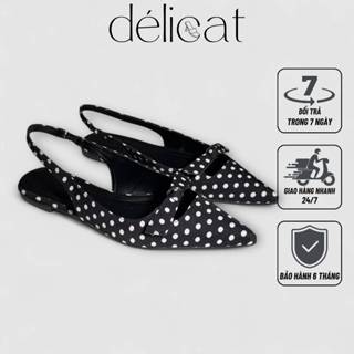  Giày sục bệt nơ khoét dáng bánh ú dễ thương xinh xắn Délicat D239 