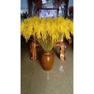 {Ấm no, Sung túc}-Cây Lúa Giả Cao Cấp 3 Bông Cao 90cm,Hoa Lúa Vàng Trĩu Bông Cắm Bình Decor Trang Trí Nhà Cửa, Quán Cafe