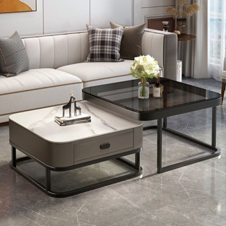  Bàn cà phê phong cách Ý bàn cà phê mặt đá bóng cho phòng khách bàn phụ vuông gỗ tự nhiên hiện đại sang trọng nhẹ nhàng 