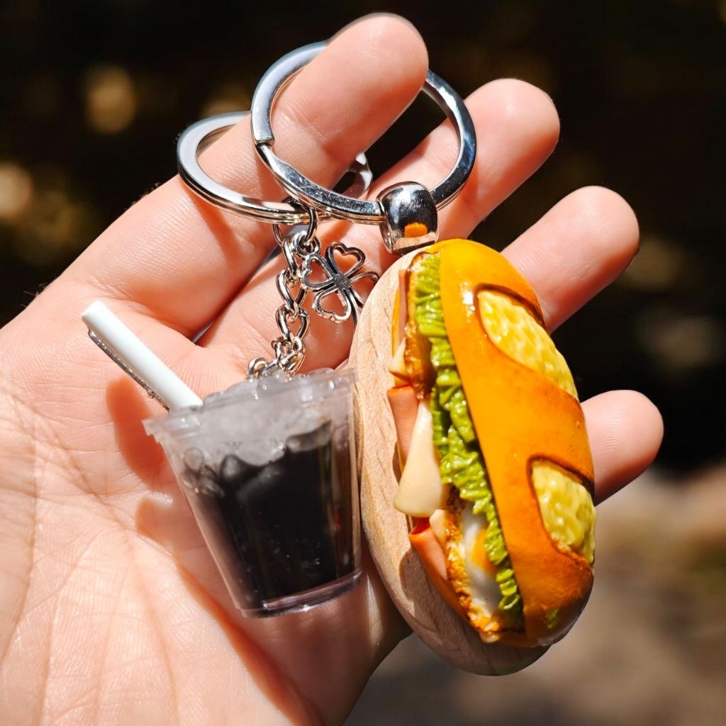 [Hàng sẵn] Combo quà lưu niệm Bánh mì và cafe Việt Nam (thêm tên theo yêu cầu) handmade clay epoxy r