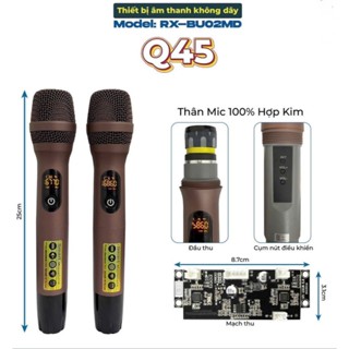 micro loa kéo UHF Q45 chống hú tốt nhất hiện nay sử dụng củ mic K8 cao cấp