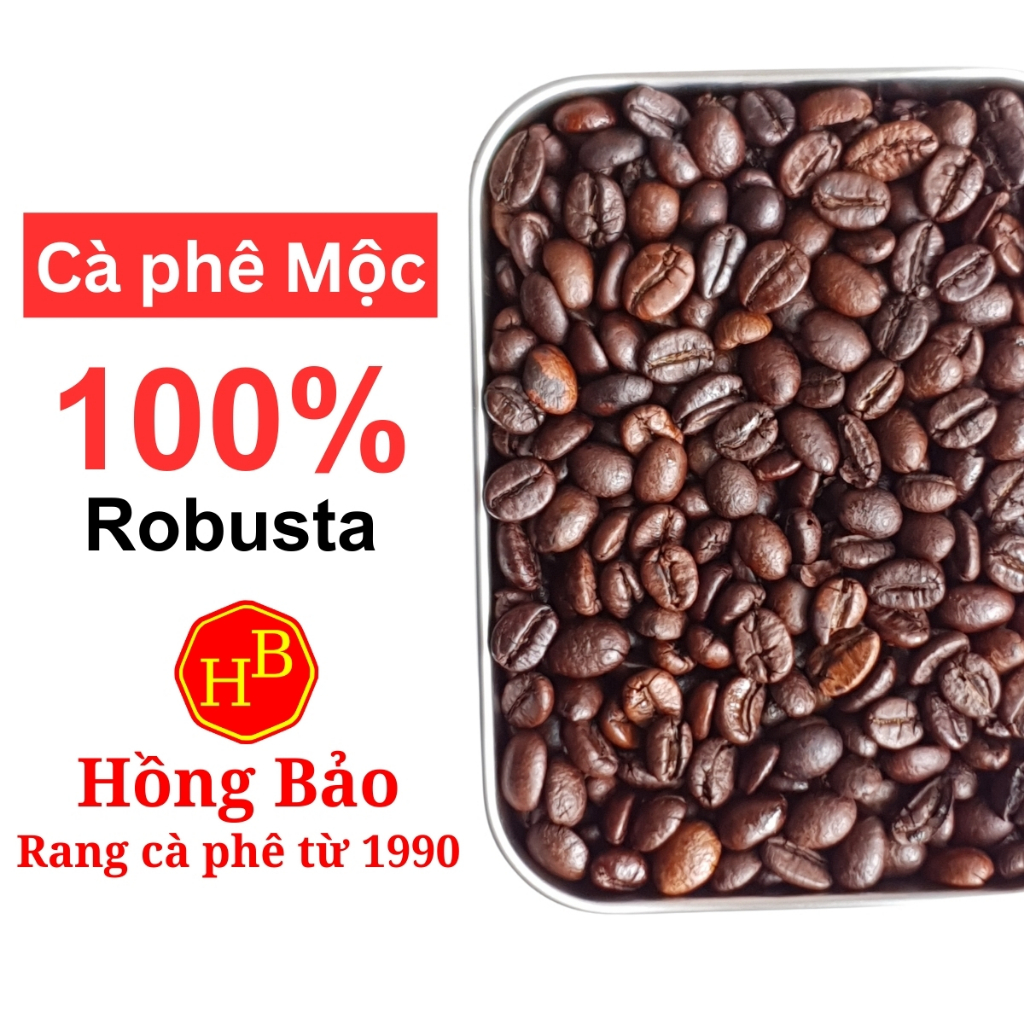 1 Kg Cà phê giá Sỉ, có Hóa Đơn - 100% Robusta Đắk Lắk Mộc S18 rang Đậm / Vừa  - Cà phê Hồng Bảo