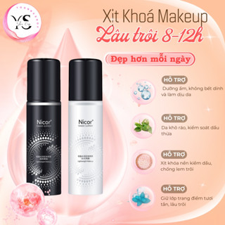 Xịt khóa trang điểm cố định lớp make up 12 giờ NICOR 100ml căng bóng lâu trôi cấp nước kiềm dầu A49
