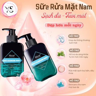 Sữa rửa mặt Nam trắng da sạch mụn NICOR 150g kiểm soát dầu và làm sạch sâu A259
