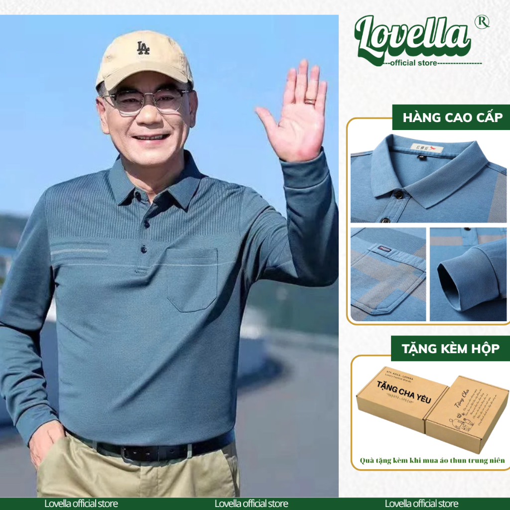  Áo Thun Nam Trung Niên Dài Tay Cao Cấp Chuẩn Hàng Nhập Áo Thu Đông Có Cổ Tặng Bố Tặng Ông Hàng Loại Đẹp 