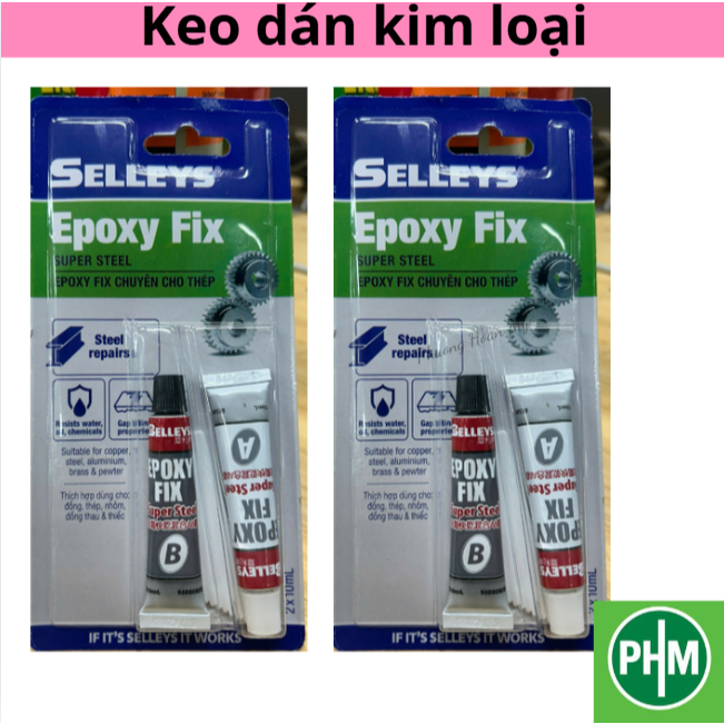 Keo Dán sắt, Kim Loại,...Selleys Epoxy Fix Super Steel 2x10 ml.