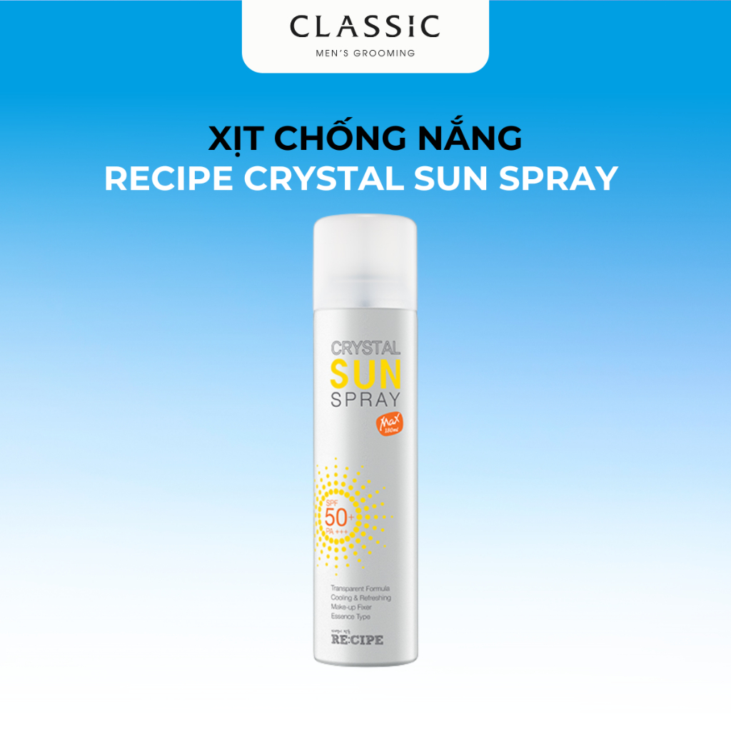 Xịt chống nắng Recipe Crystal Sun Spray SPF50+ PA+++