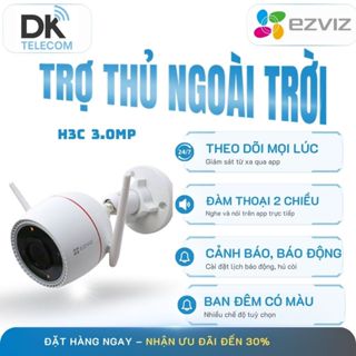 Camera Wifi EZVIZ H3C 3MP, Còi Hú Báo Động, Độ phân giải cao, Đàm Thoại 2 Chiều, Ban Đêm Có Màu