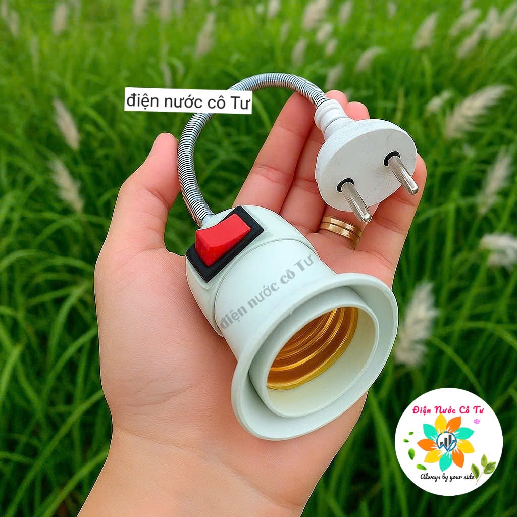 Đui Đèn Lò Xo Có Công Tắc E27
