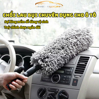 Cây Chổi Lau Bụi Vệ Sinh Ô Tô Màu Xám Cán Kim Loại Điều Chỉnh Được Ngắn Dài- Chổi Lau Đa Năng