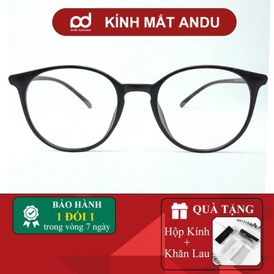 Gọng kính cận thời trang nam nữ ANDU dáng tròn chất liệu nhựa TR90 dẻo thanh mảnh cá tính - 203