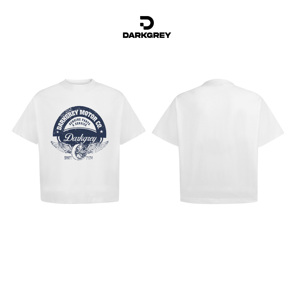 Áo Thun 280GSM DARKGREY MOTOR -White- FORM boxy