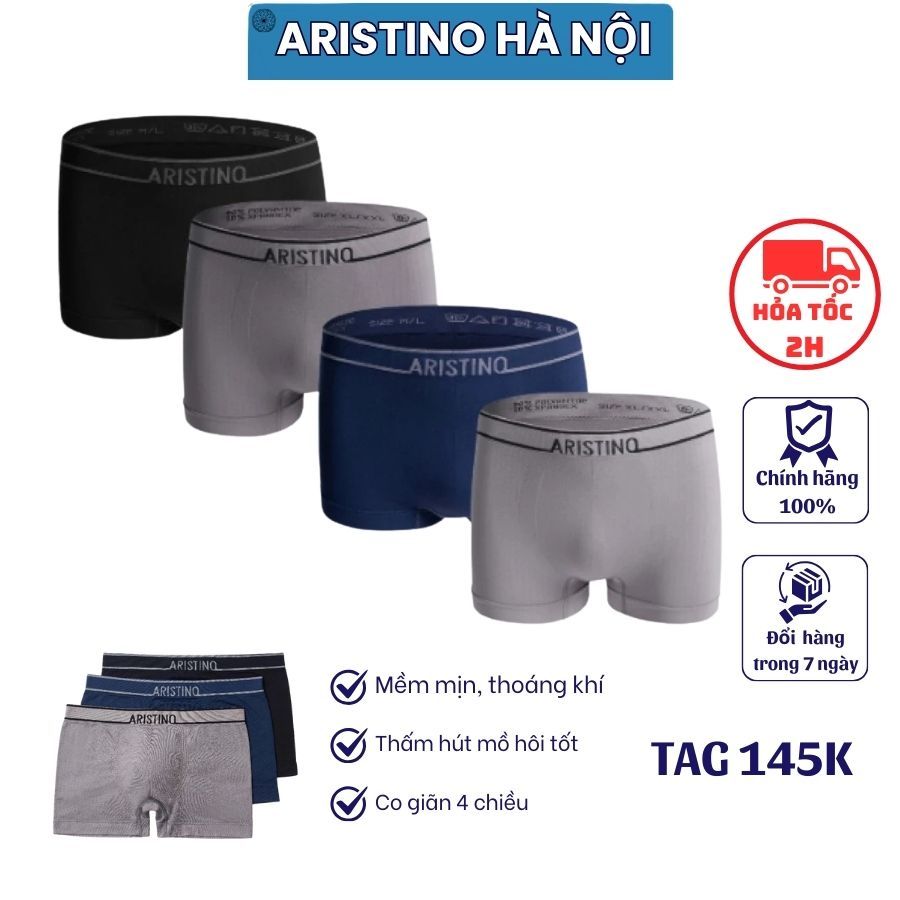 Hộp 3 chiếc quần sịp đùi nam ARISTINO siêu mềm mịn, thoáng khí, co giãn 4 chiều ABX08103