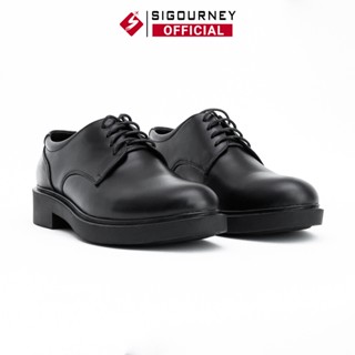 Giày Chunky Derby Da Bò SIGOURNEY Màu Đen SIG-37 Phong Cách Trẻ Trung Bảo Hành 18 Tháng