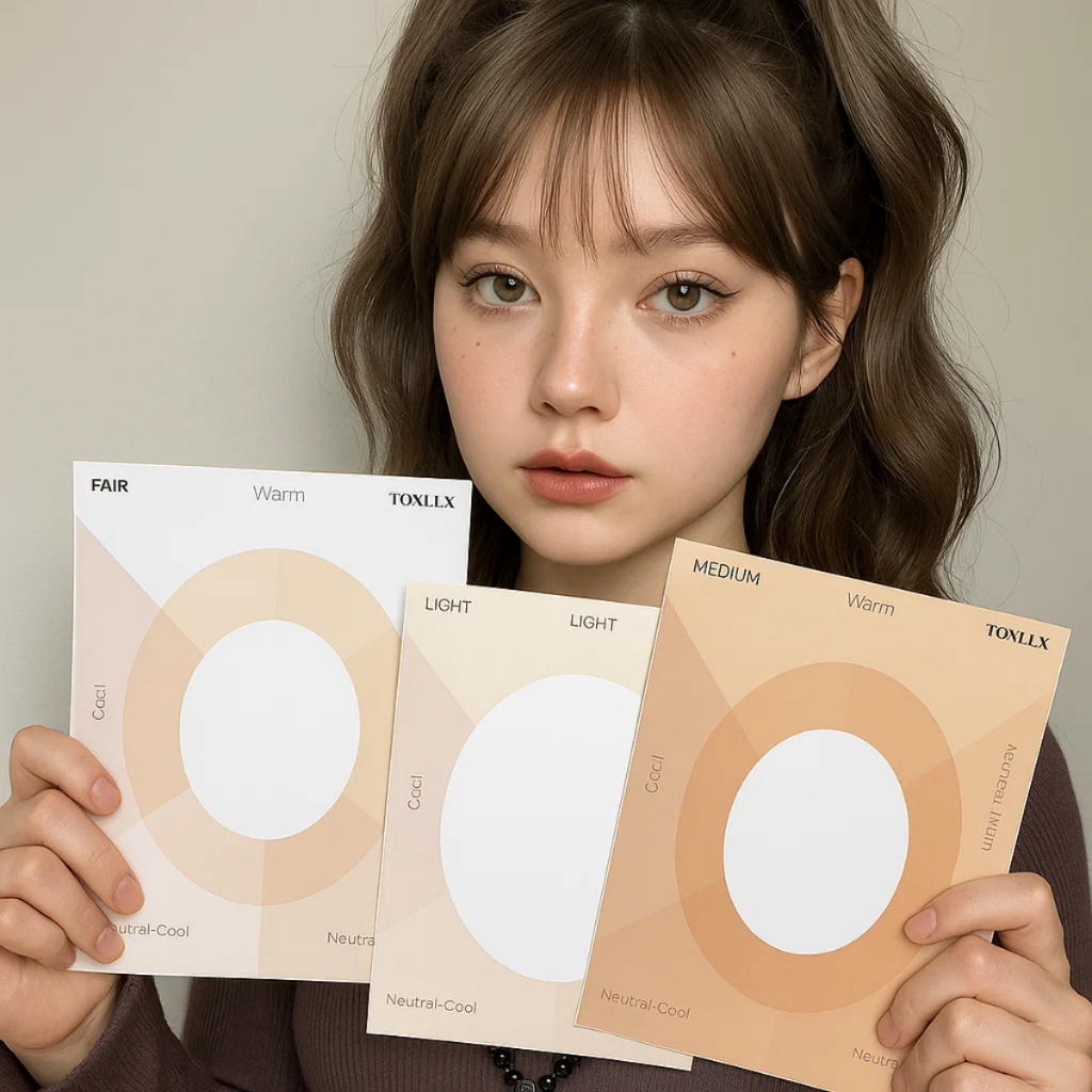 Bảng Test Màu Da Fair – Medium – Deep - Bộ Xác Định Độ Sáng Tối Da Personal Color - FD6A4