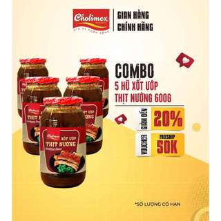  Combo 5 Hũ Xốt Ướp Thịt Nướng Cholimex 600g – Đậm Đà Thơm Ngon Tiện Lợi Ướp Thịt 