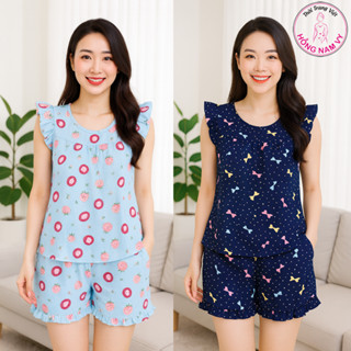  Đồ bộ chất LỤA mặc nhà HỒNG NAM VY đùi cánh tiên mịn mát thoải mái 