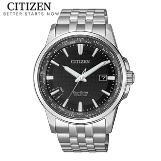 Đồng hồ nam citizen eco-drive world time dây thép không gỉ bx1001-89e - mặt đen