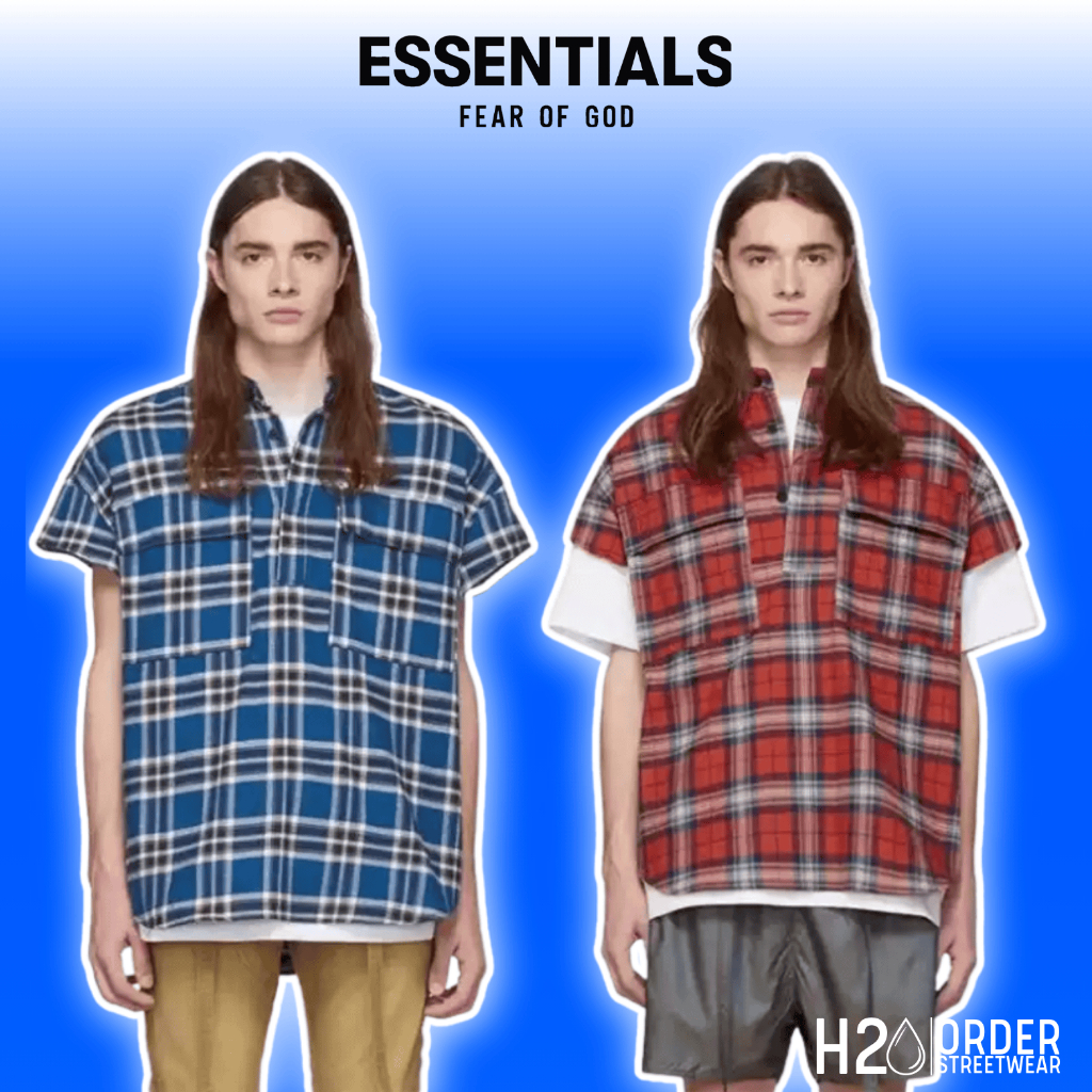 (High Quality) Áo Sơ Mi Cộc Cổ Tàu Fear Of God Plaid Pullover Flannel – Áo Flanel Tay Ngắn Cổ Tàu Ca