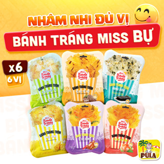 Combo 6 vị | Bánh Tráng Miss Bự Tiệm nhà Pula | Bánh Tráng Trộn Gói 40-46 Gram Đủ Vị | Ngon Dễ Nghiện