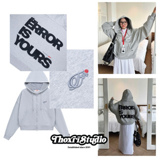 Áo khoác Hoodie Zip vải chân cua ERROR THOXRI - nón to - có 2 túi trong