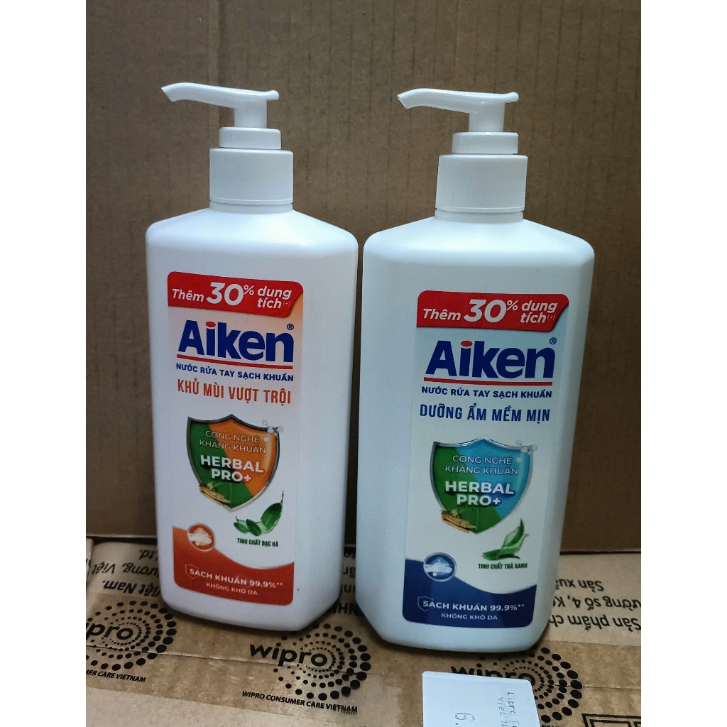 Nước rửa tay Aiken Sạch khuẩn khử mùi / dưỡng ẩm 494g