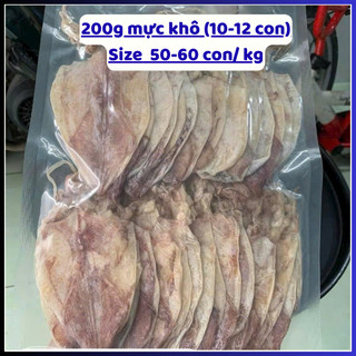 200g Mực Khô, Khô Mực – Size 50-60 con/kg (10-12 Con) Ngon Ngọt, Đậm Vị Biển