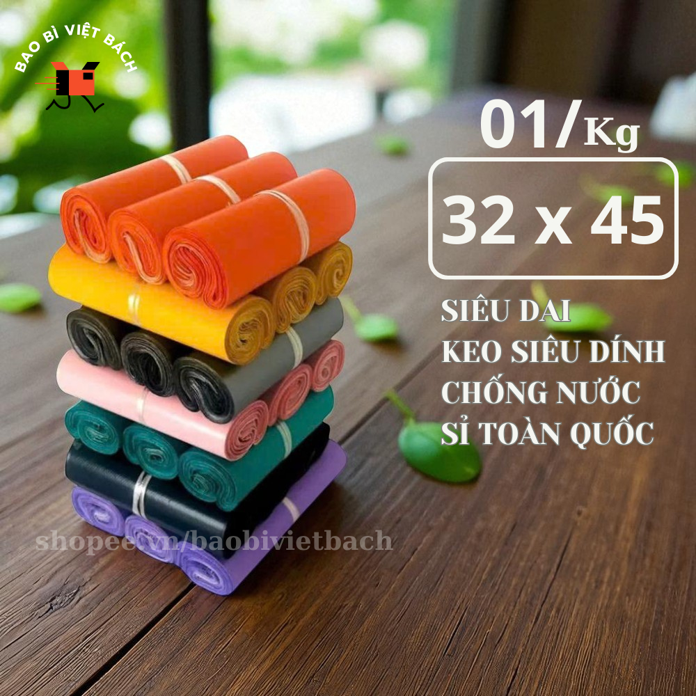 1Kg Túi Niêm Phong Gói Hàng Size[ 32x45cm ], Loại Dày, Bóng, Mịn, Siêu Dai Chống Nước