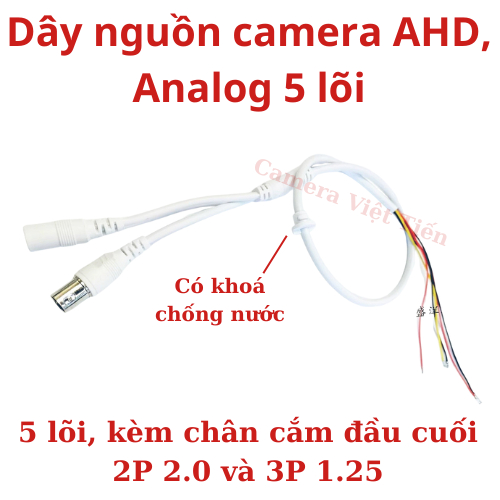 Cáp đuôi camera giám sát AHD analog 5 lõi, cáp BNC camera