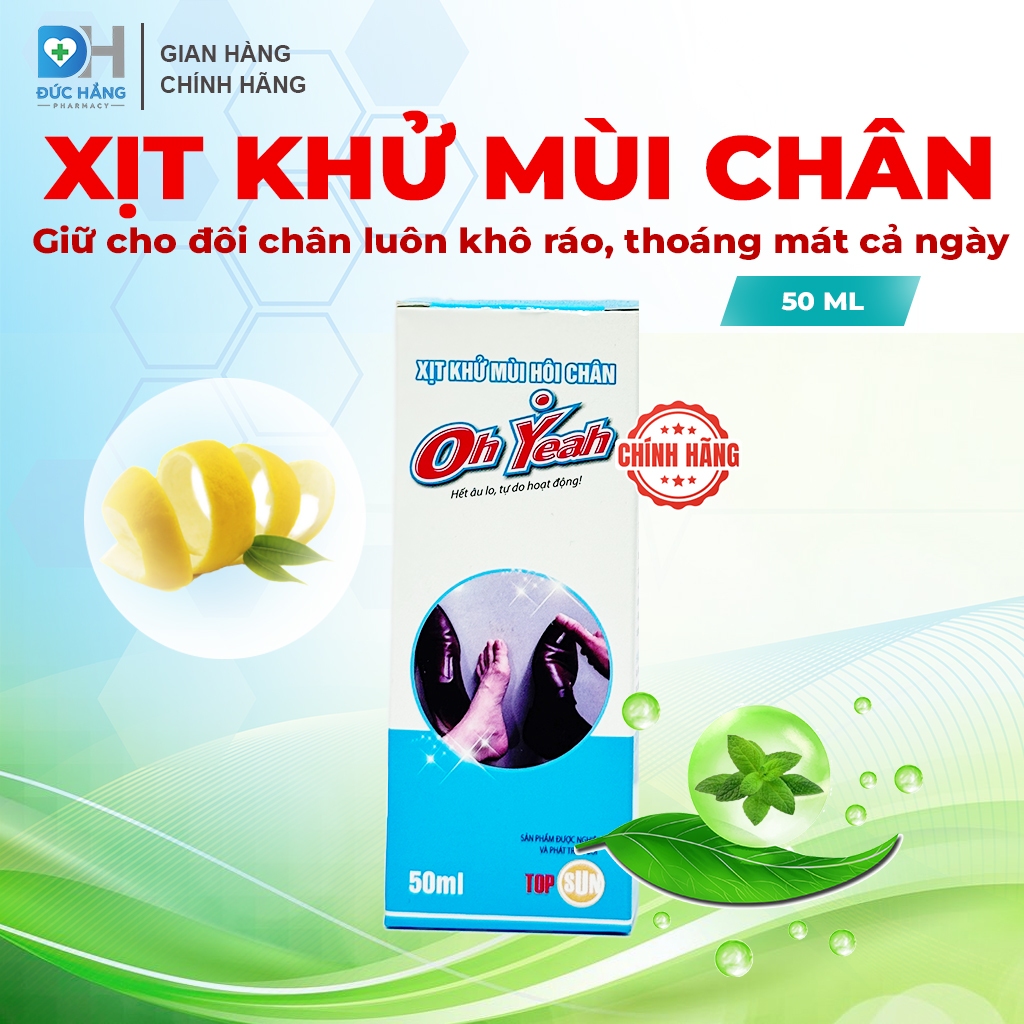 Xịt khử mùi OH YEAH - Giúp khử mùi hôi chân, làm giảm tình trạng tiết mồ hôi