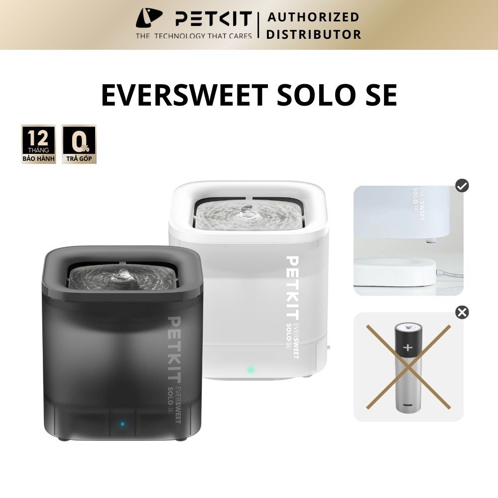 Máy Lọc Nước Bơm Không Dây Cho Chó Mèo Petkit Eversweet SOLO SE（WIRELESS PUMP)
