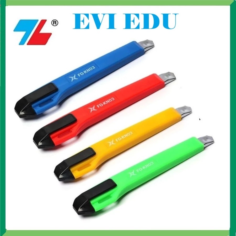 Combo 3 dao rọc giấy Flexoffice KN01 / KN03 - Dao rọc giấy Thiên Long lưỡi nhỏ BL-01 / BL01