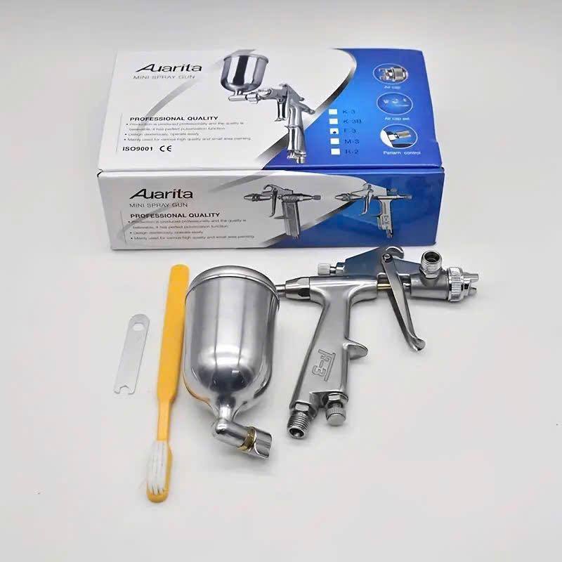 Súng Phun Sơn Mini Auarita F3, béc 1.0mm (Hàng Chính Hãng), chuyên dặm vá chi tiết nhỏ