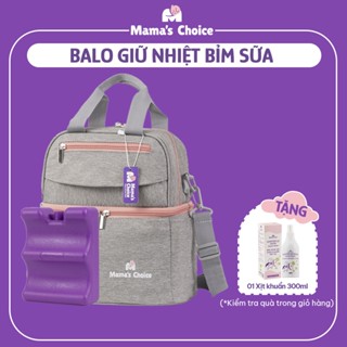 Balo Bỉm Sữa Giữ Nhiệt Mama’s Choice Đa Năng, Giữ Nhiệt Bình Sữa, Đựng Đồ Cho Mẹ Bé, Thiết Kế 2 Tầng, Chất Liệu Cao Cấp