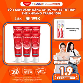 [Ngô Lan Hương x Colgate] Bộ 6 Kem Đánh Răng Colgate trắng răng Optic White tinh thể khoáng trắng 100g