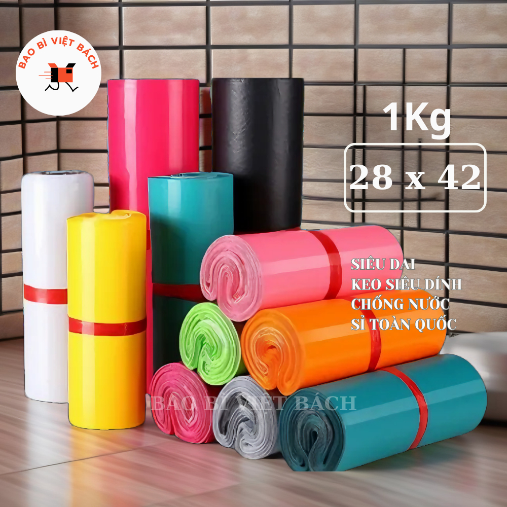 1Kg Túi Gói Hàng Túi Niêm Phong size [ 28x42 cm ], Loại Dày, Bóng, Mịn, Siêu Dai Chống Nước