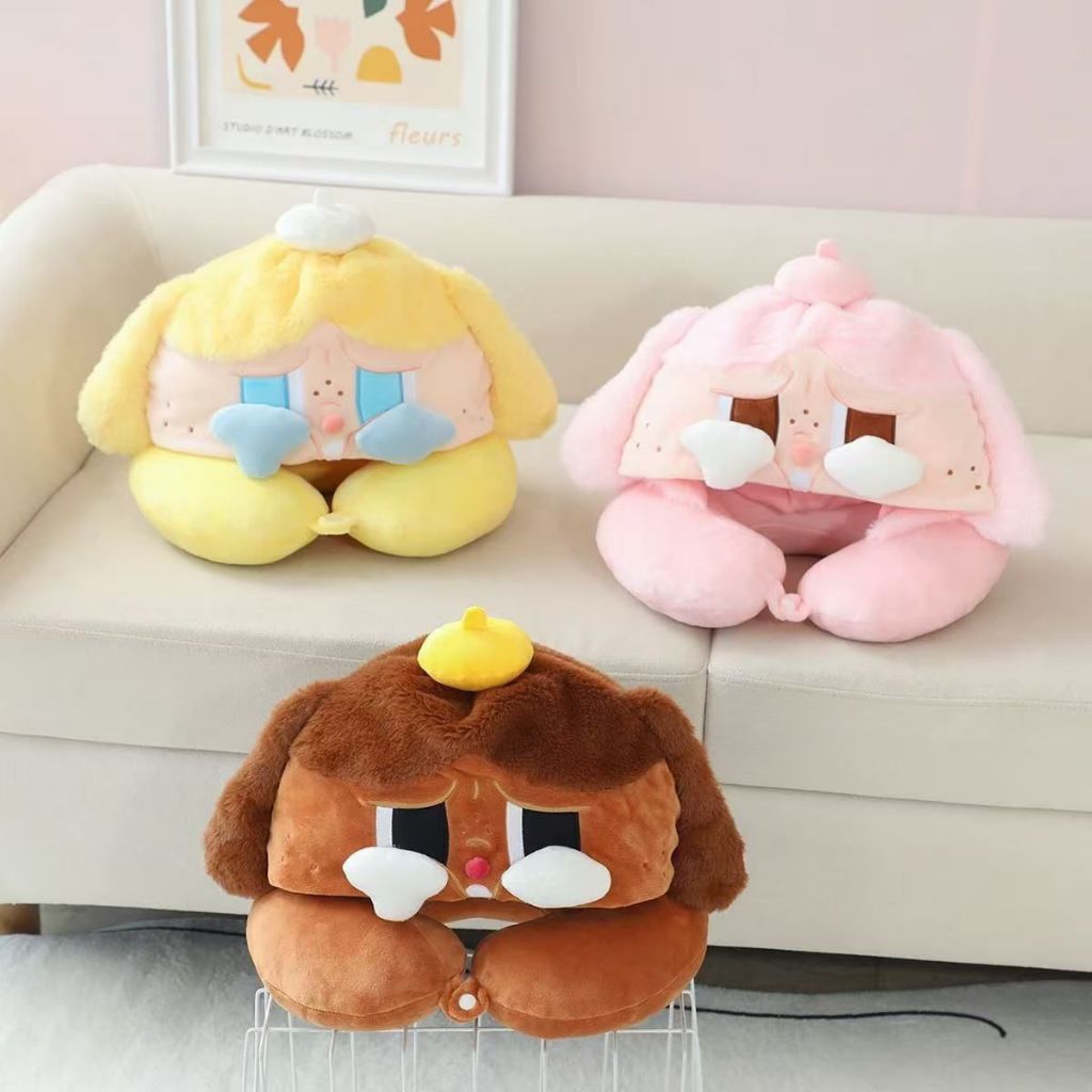 Gối kê cổ CryBaby, gối kê cổ có mũ, gối kê cổ du lịch