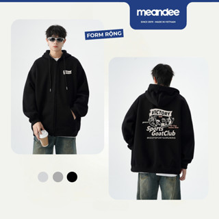Áo khoác hoodie zip unisex Meandee khoác nỉ nam nữ nỉ 2 da chống nắng, lông nhung dày, túi trong mũ to form rộng KNVIC1